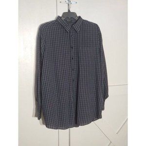 VAN HEUSEN SHIRT COLOR BLACK LONG SLEEVE POLYESTER/COTTON SIZE 2XLT